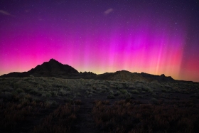 Aurora Borealis Over Volcano Peak, Utah