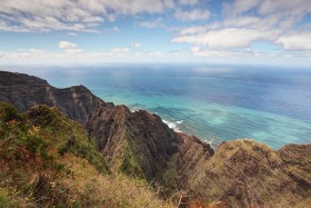 At the end of the Awa'awapuhi Trail, Koke'e State Park, Kauai, Hawaii