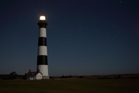 Bodie Island Lighthouse by Moonlight, Cape Hatteras National Seashore, North Carolina