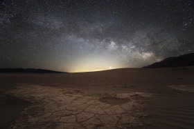 The Milky Way over Mesquite Sand Dunes, Death Valley National Park, California