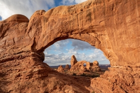 Turret Arch Through North Window Arch, Arches National Park, Utah