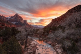 The Watchman & Virgin River, Zion National Park, Utah