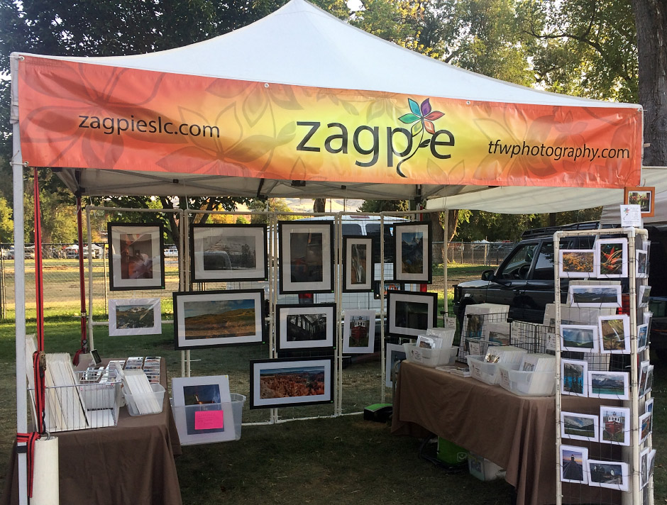 Photography Booth at the Farmer's Market under the Zagpie Banner